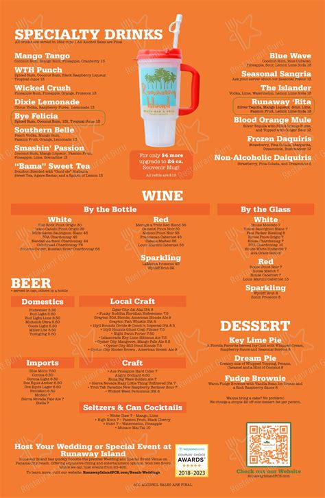 runaway island reviews|runaway island drink menu.